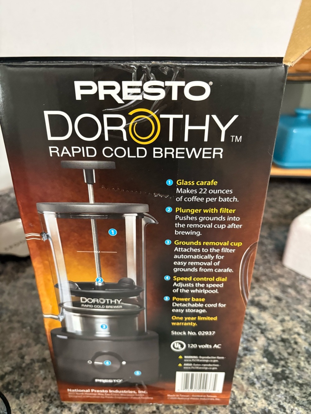 Presto Dorothy Rapid Cold Brewer Coffee Maker Electric Iced Brew Machine‎ 02937